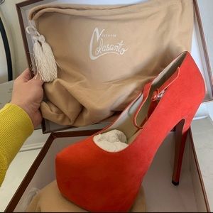 Victoria Colasanto Stunning Orange Heels New!